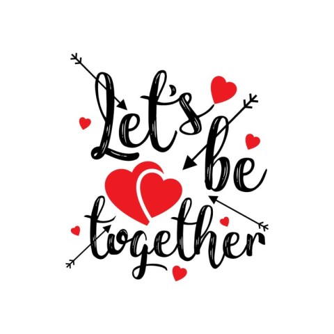 Let's Be Together Hearts. United in Love's Embrace. Vector art i