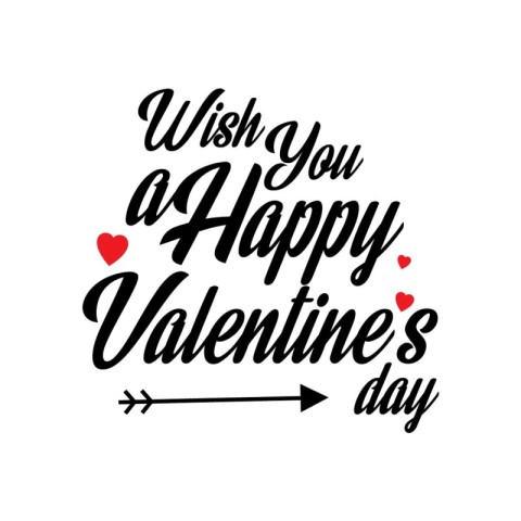 Wish You a Happy Valentines Day. Greetings in Vibrant. Vector ar