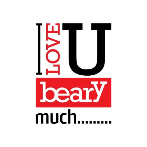 I Love You Beary Much. Adorable Bear Hug of Affection. Vector ar