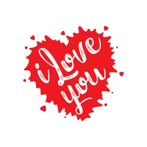 I Love You Heart. Expressing Affection in Elegant Typography. Ve