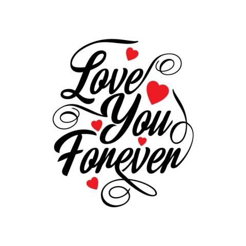 Love You Forever. Enduring Affection in Form. Vector art illustr