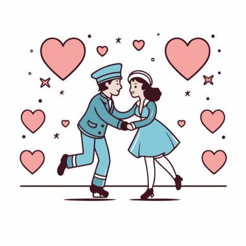 Couple in love. Man and woman in love. Vector illustration.