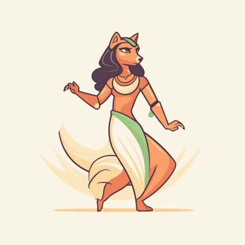 Vector illustration of a beautiful Indian woman in traditional d