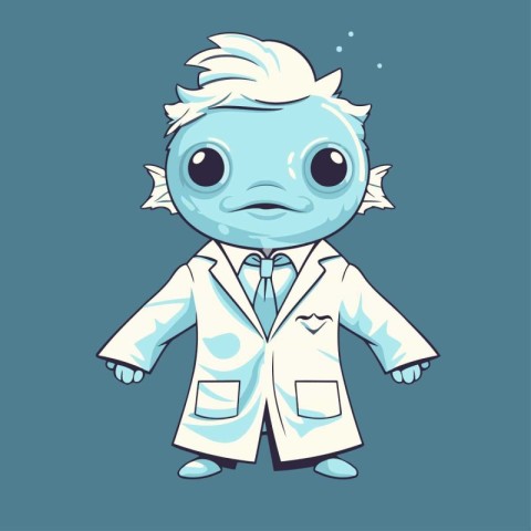 Zombie doctor cartoon character. Vector illustration isolated on