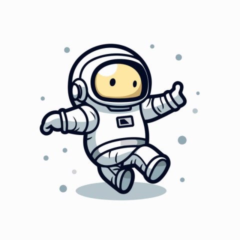 Astronaut Cartoon Character Mascot Icon Vector Illustration.