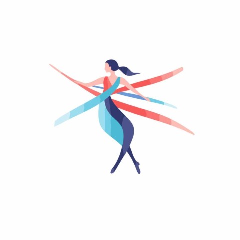 Dancing woman. sport vector Illustration isolated on a white bac