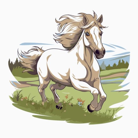 Horse running on the meadow. Vector illustration of a horse.