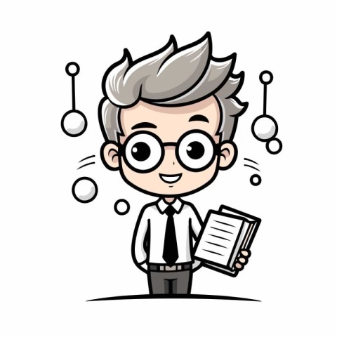 Businessman Cartoon Mascot Character Design Vector Illustration