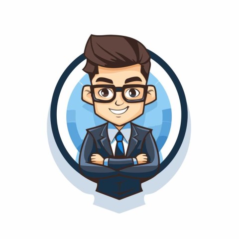 Businessman Smiling Vector Icon. Business People Portrait. Isola