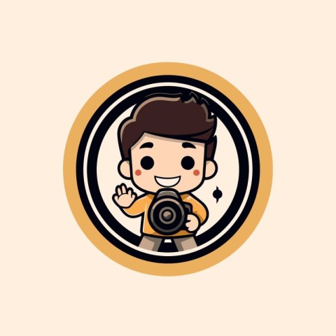 cute photographer cartoon theme vector art illustration;eps10;ep