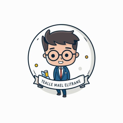 Businessman with Glasses Vector Icon. Businessman with Glasses