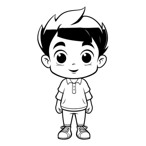 cute little boy with hairstyle and casual clothes vector illustr