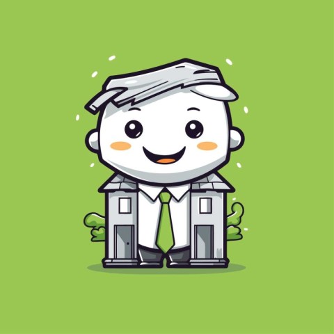 Businessman Mascot Character Vector Illustration. Businessman Ch