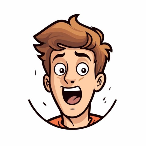 Surprised Man Cartoon Mascot Character. Vector illustration.