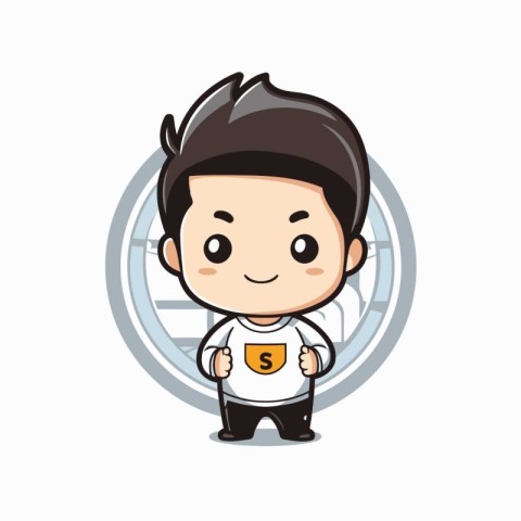 Cute soccer player mascot design. vector illustration eps 10.