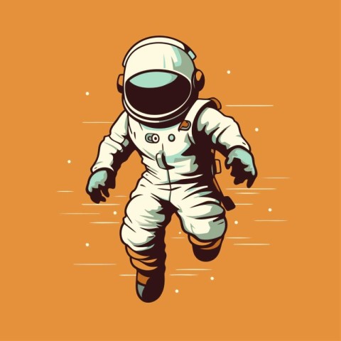 Astronaut in space. Vector illustration of astronaut in spacesui