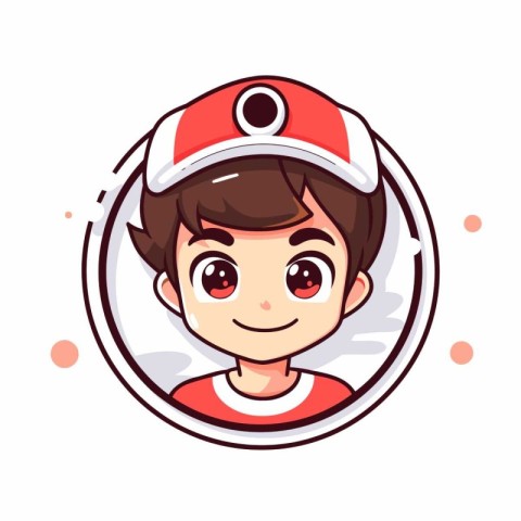 Boy in sailor cap. Cute cartoon character. Vector illustration.