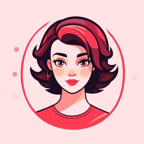 Beautiful woman with red hair. Vector illustration in cartoon st