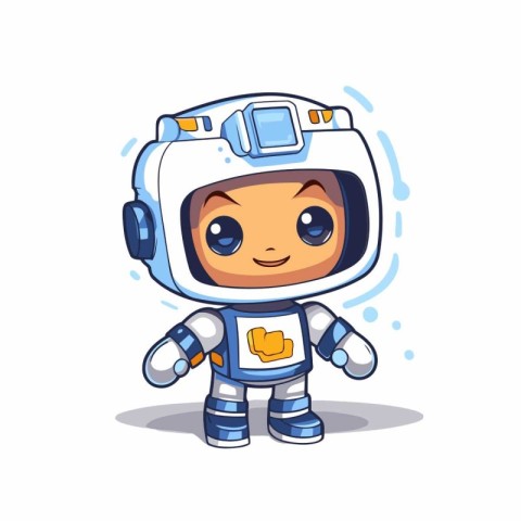 Cute astronaut character. Cute cartoon style. Vector illustratio