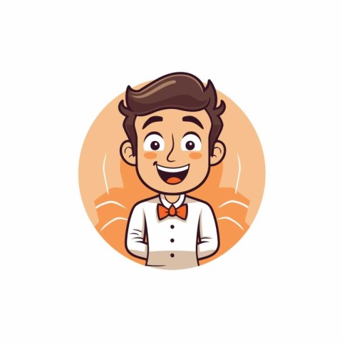 Businessman Smiling Face Cartoon Character Vector Illustration o