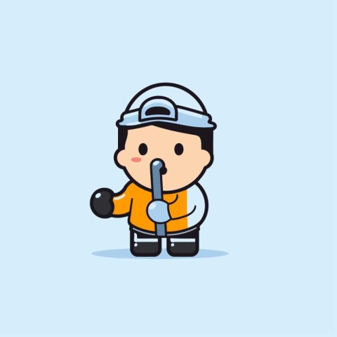 cute engineer cartoon character vector illustration design. flat