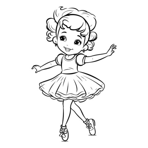 Cute little ballerina in a tutu. Vector illustration.