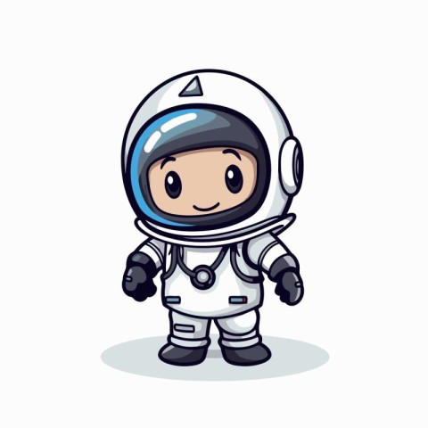 Astronaut Boy Mascot Cartoon Character Vector Illustration.