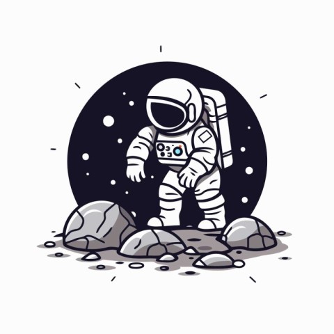 Astronaut in the space. Vector illustration on a white backgroun