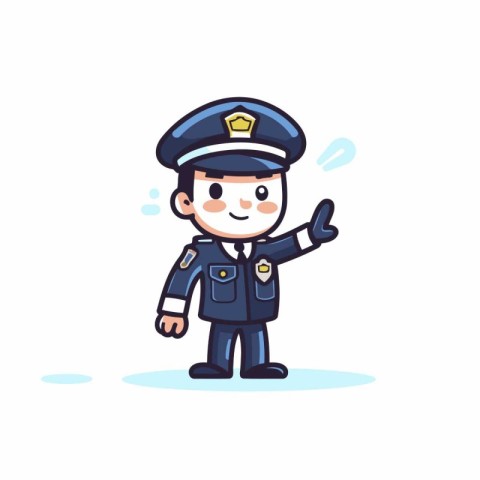 Policeman Showing Thumbs Up Gesture Vector Illustration