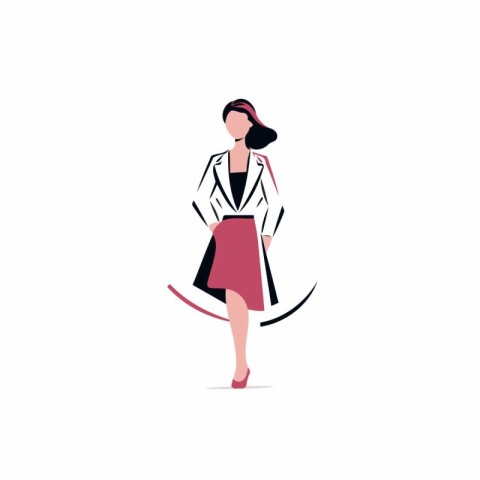 Businesswoman in a suit. Vector illustration in a flat style.