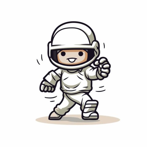 Astronaut - Cute Cartoon Mascot Character Vector Illustration