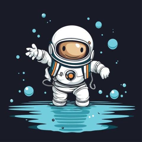 Astronaut on the dark background. Vector illustration for your d