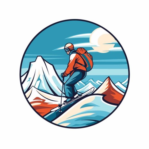 Vector illustration of a skier skier with snowboard and snowboar