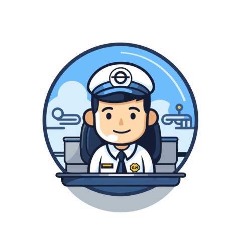 Sailor icon. Flat vector illustration for web and mobile design