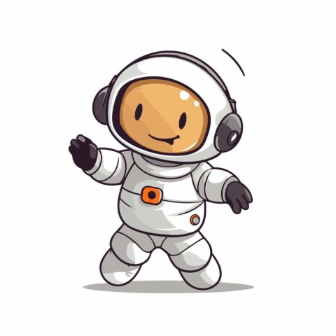 Astronaut character isolated on a white background. Vector illus