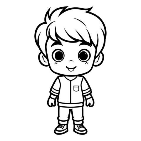 cute little boy with hairstyle and casual clothes vector illustr