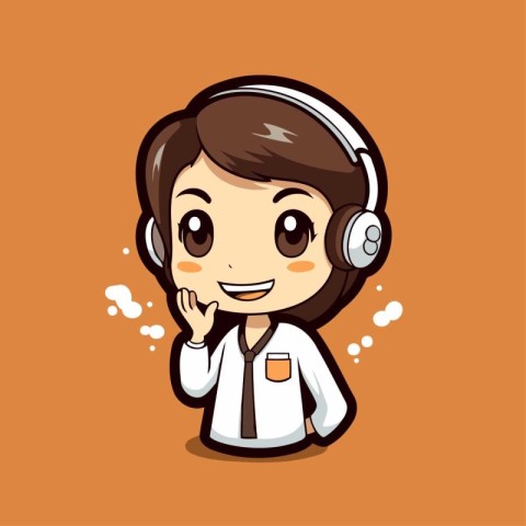 customer support operator with headset. customer service concept