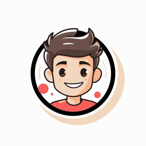 Man Face Smiling Cartoon Icon Logo Design Element. Vector illust