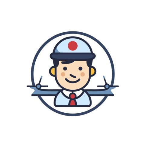 Airplane pilot icon. Simple vector illustration of airplane pilo