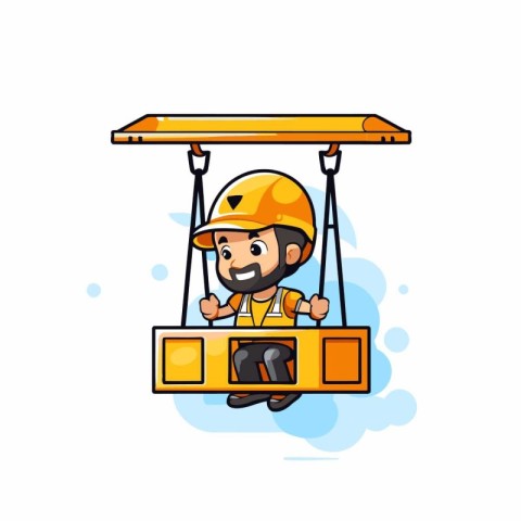 construction worker cartoon character vector illustration design