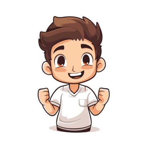 cute boy cartoon isolated over white background. colorful design