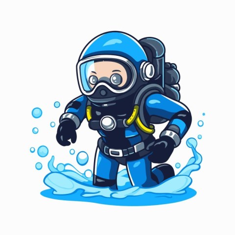 Scuba diver. Vector illustration of a diver in the water.