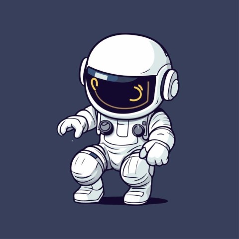 Astronaut in space suit. Vector illustration on a dark backgroun