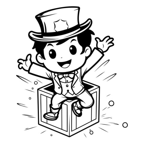 Illustration of a Kid Boy Wearing a Leprechaun Costume Jumping O