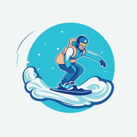 Snowboarder. snowboarder in action. vector illustration.