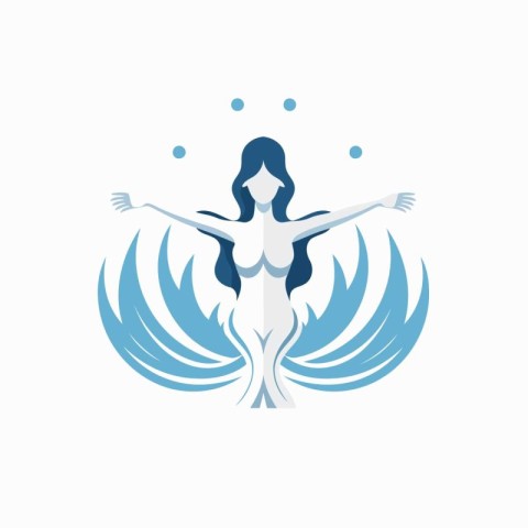 Mermaid vector logo design template. Beautiful mermaid logo.