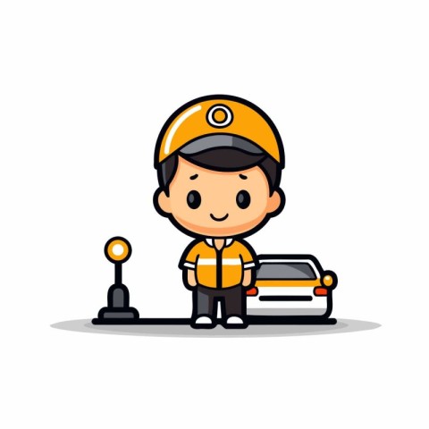 Car service - Auto mechanic cartoon character vector illustratio