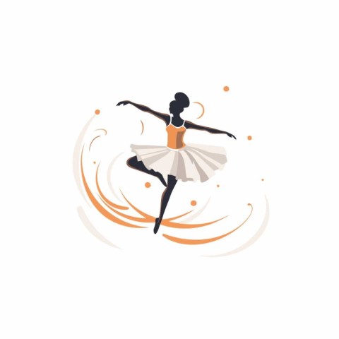 Ballet dancer vector illustration. Ballerina in a tutu.