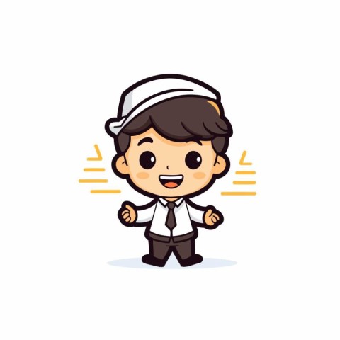 Cute Businessman Cartoon Mascot Character Design Vector Illustra