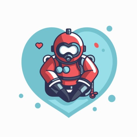 Cute cartoon astronaut in a spacesuit. Vector illustration in fl